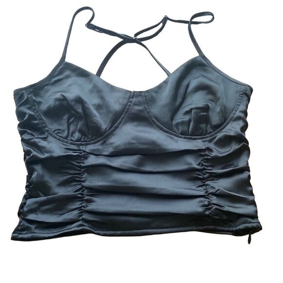 NWOT 2 piece bundle, Forever 21 brown and black silk tops - Picture 6 of 9